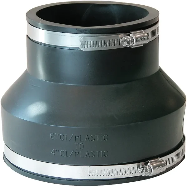 Fernco Flexible PVC Coupling, 6 In. x 4 In