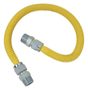 Dormont 5/8″ OD x 60″ Coated Stainless Steel Gas Connector, 1/2″ MIP x 1/2″ MIP
