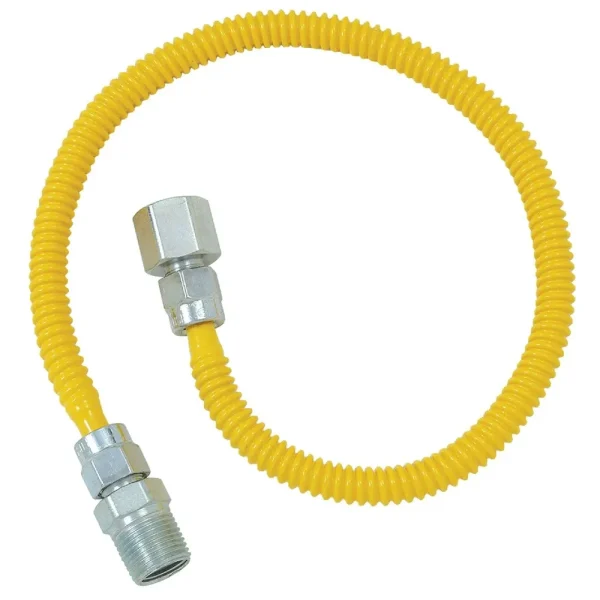 Dormont 3/8 In. OD x 18 In. Coated Stainless Steel Gas Connector, 1/2 In. FIP x 1/2 In. MIP