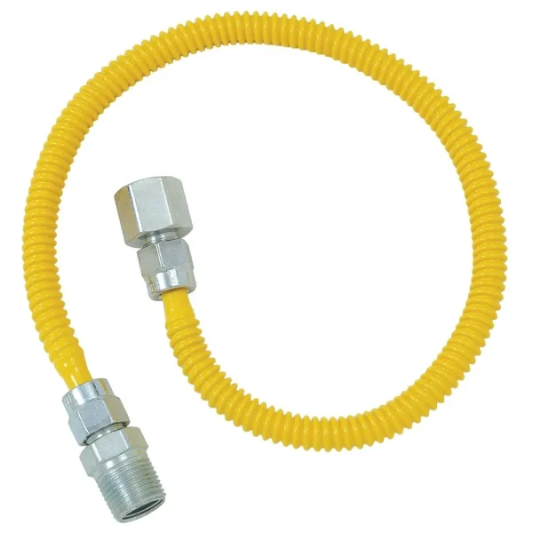 Dormont 3/8 In. OD x 24 In. Coated Stainless Steel Gas Connector, 1/2 In. FIP x 1/2 In. MIP