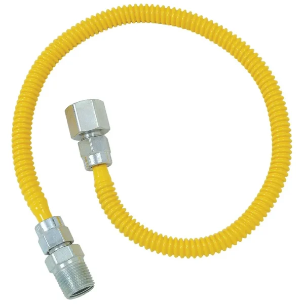 Dormont 3/8 In. OD x 48 In. Coated Stainless Steel Gas Connector, 1/2 In. FIP x 1/2 In. MIP