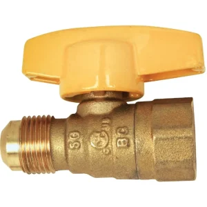 Dormont Brass Gas Shutoff Valve, 1/2 In. OD Male Flare x 1/2 In. FIP