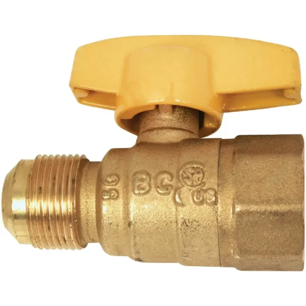 Dormont Brass Gas Shutoff Valve, 5/8 In. OD Male Flare x 1/2 In. FIP