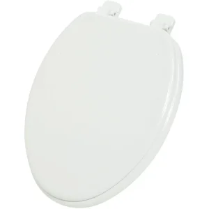 Home Impressions White Elongated Wood Toilet Seat