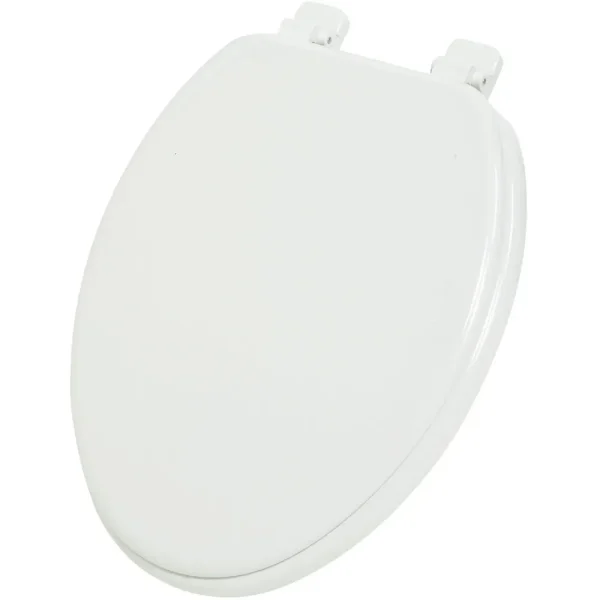Home Impressions White Elongated Wood Toilet Seat