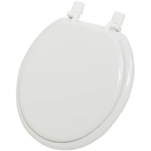 Home Impressions Round White Wood Toilet Seat