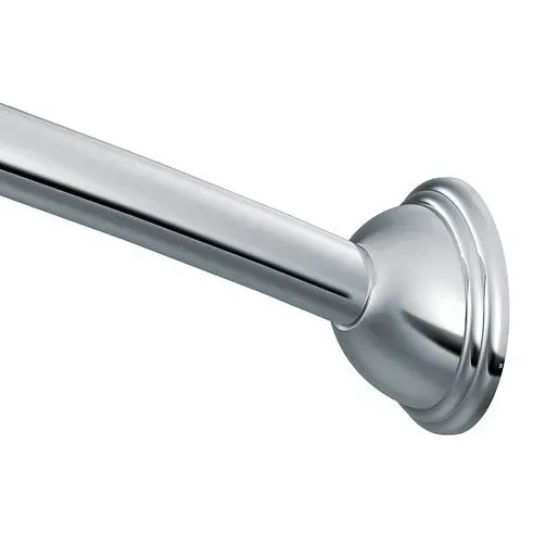 Moen Chrome Adjustable Curved Shower Rod, 5-6 ft