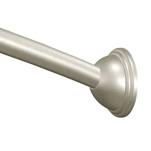 Moen Brushed Nickel Adjustable Curved Shower Rod, 5-6 ft