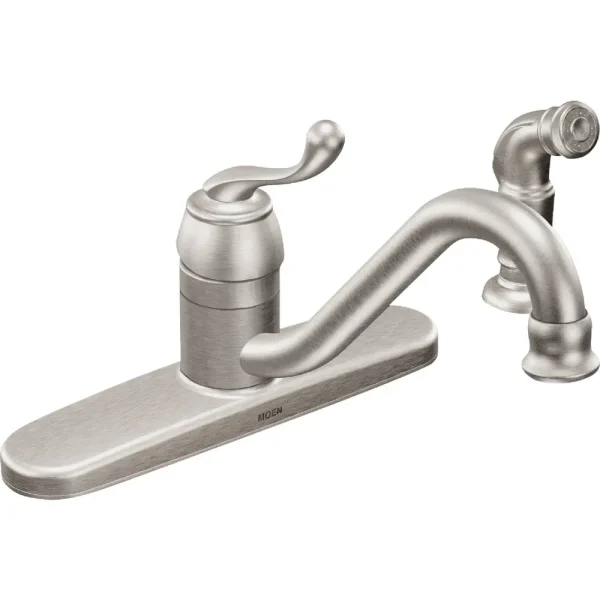 Moen Muirfield Single Handle Kitchen Faucet with Matching Side Sprayer