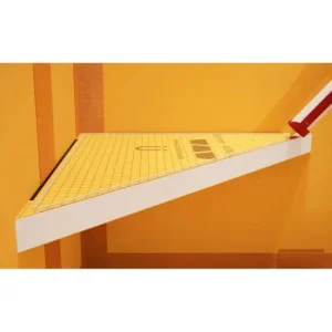 The Original Floating Corner Shower Bench Kit with Orange XPS Waterproof Board | 18″ x 18″ - view 4
