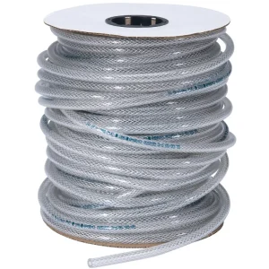 Abbott Rubber 1/2″ x 1/4″ x 250′ Clear T12 Braided PVC Tubing