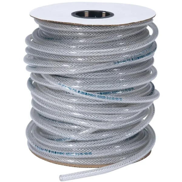 Abbott Rubber 1/2″ x 1/4″ x 250′ Clear T12 Braided PVC Tubing