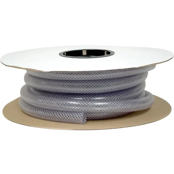 Abbott Rubber 1-3/” x 1″ x 250′ Clear T12 Braided PVC Tubing