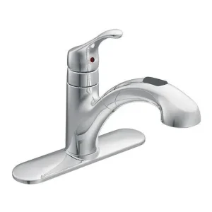 Moen Renzo Chrome One Handle Low Arc Pullout Kitchen Faucet