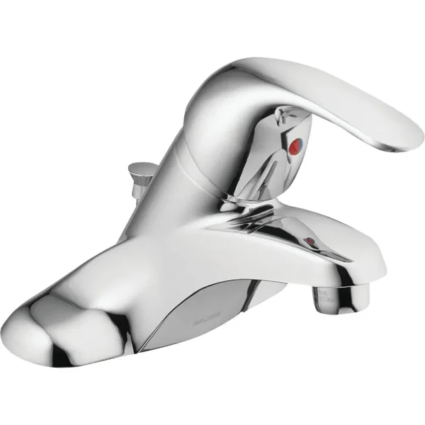 Moen Adler Chrome One Handle Low Arc Centerset Bathroom Faucet