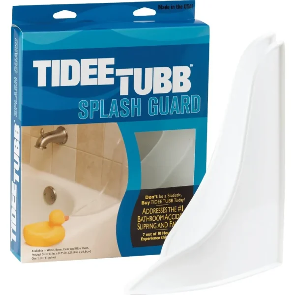 Tidee Tubb White Tub & Shower Splash Guards, 2-Pack