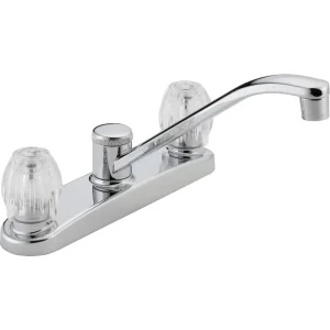 Peerless Two Handle Clear Knob Kitchen Faucet without Sprayer, Chrome