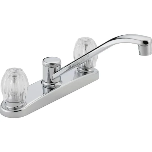 Peerless Two Handle Clear Knob Kitchen Faucet without Sprayer, Chrome