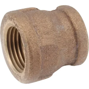Anderson Metals Threaded Reducing Red Brass Coupling, 1 In. x 3/4 In