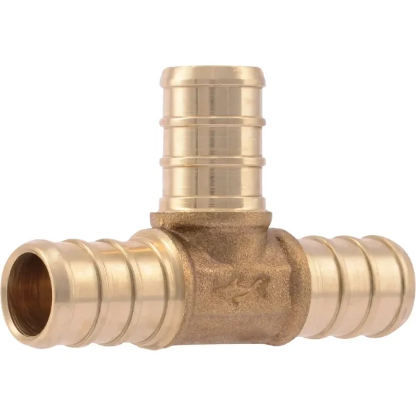 SharkBite 1/2″ x 1/2″ x 1/2″ PEX Brass Barb Tee, 10-Pack
