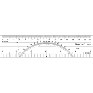 Westcott® Model W-37 6˝ Protractor Ruler
