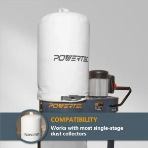 POWERTEC 1 Micron Filter Dust Collector Bags | 15″ x 23″ - view 2