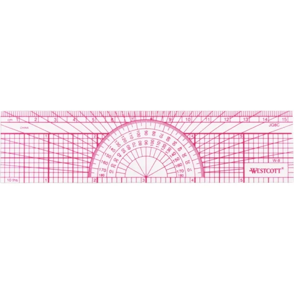 Westcott® Model W-8 6˝L Engineer’s Protractor Ruler