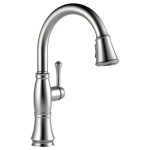 Delta Cassidy Lumicoat Arctic Stainless Single Handle Kitchen Faucet