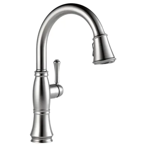 Delta Cassidy Lumicoat Arctic Stainless Single Handle Kitchen Faucet