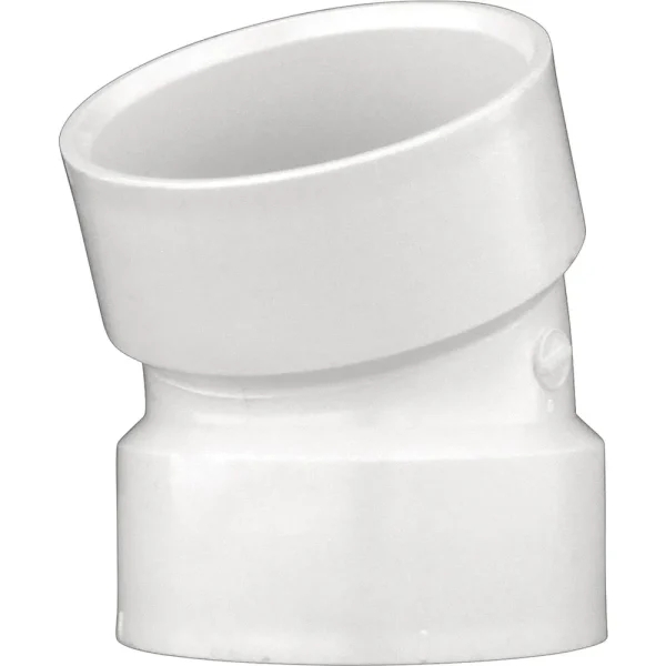 Charlotte Pipe Schedule 40 22-1/2 Deg. DWV PVC Elbow, 6 In. Hub x Hub