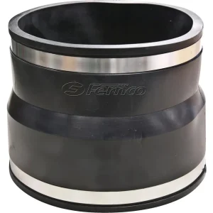 Fernco Clay to Cast Iron or Plastic Flexible PVC Coupling, 6 In. x 6 In