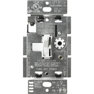 Lutron Toggler Incandescent/Halogen/LED/CFL White Toggle Dimmer Switch