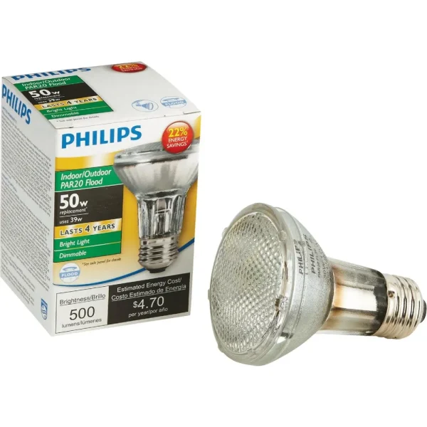 Philips Ecovantage PAR20 Halogen Floodlight Light Bulb