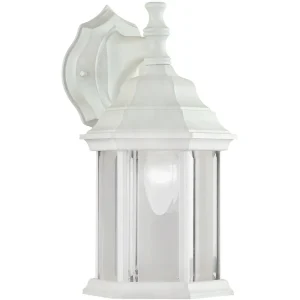 Home Impressions White Incandescent Downlight Outdoor Wall Light Fixture, 12″