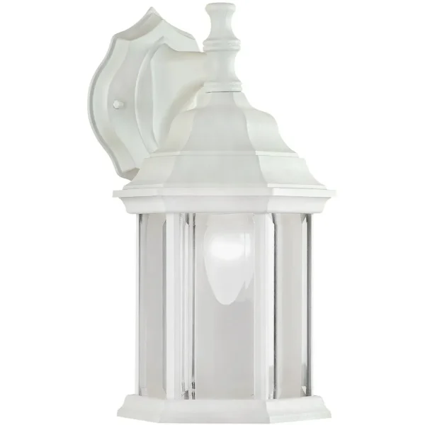 Home Impressions White Incandescent Downlight Outdoor Wall Light Fixture, 12″