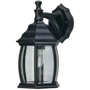 Home Impressions Black Light Incandescent Outdoor Wall Light Fixture, 12.5″