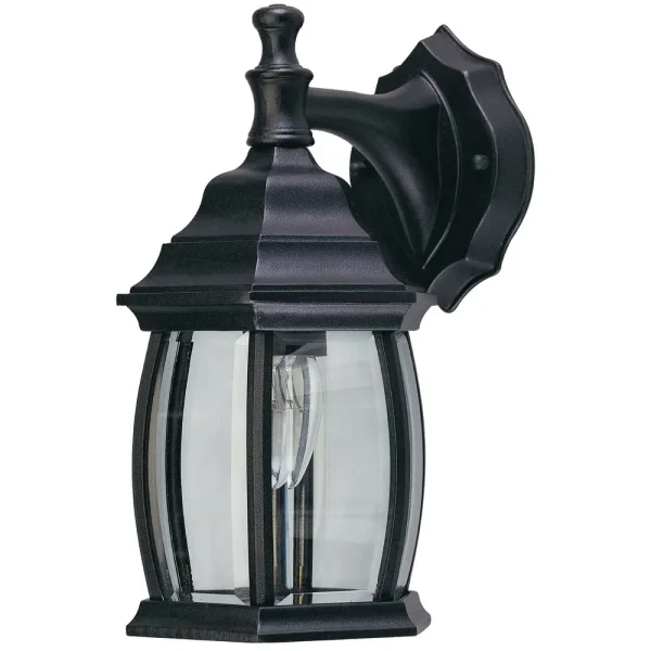 Home Impressions Black Light Incandescent Outdoor Wall Light Fixture, 12.5″