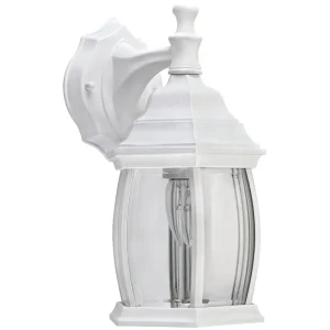 Home Impressions White Incandescent Outdoor Wall Light Fixture, 12.5″