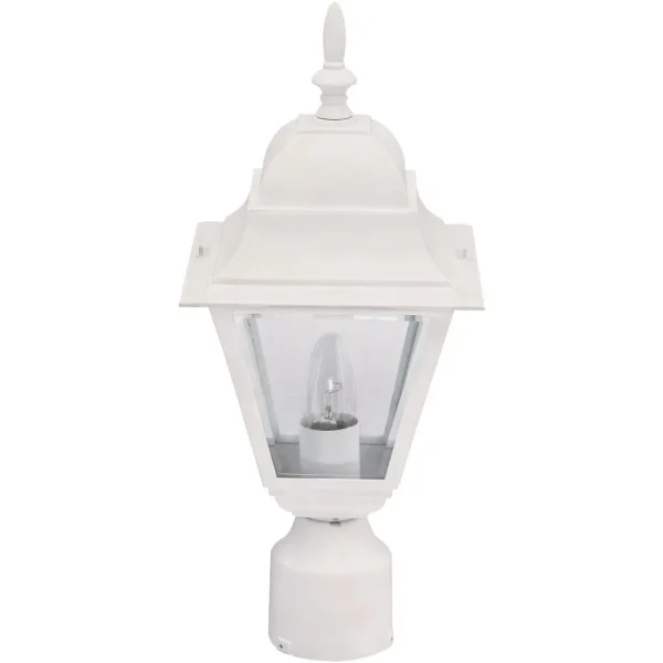 Home Impressions White Incandescent Post Light Fixture, 16.75 in