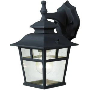 Home Impressions Fieldhouse Black Outdoor Wall Light Fixture, 11 in