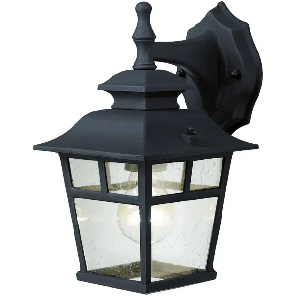 Home Impressions Fieldhouse Black Outdoor Wall Light Fixture, 11 in