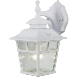 Home Impressions Fieldhouse White Incandescent Outdoor Wall Light Fixture, 11″