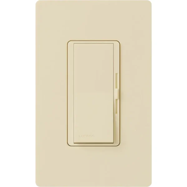 Lutron Diva Incandescent/Halogen/LED/CFL Ivory Slide Dimmer Switch