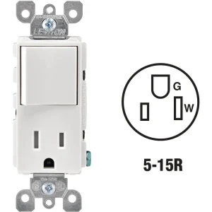 Leviton Decora White 15 Amp Switch & Outlet