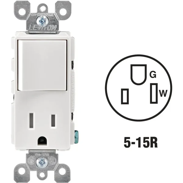 Leviton Decora White 15 Amp Switch & Outlet
