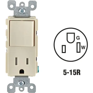 Leviton Decora Almond 15 Amp Switch & Outlet