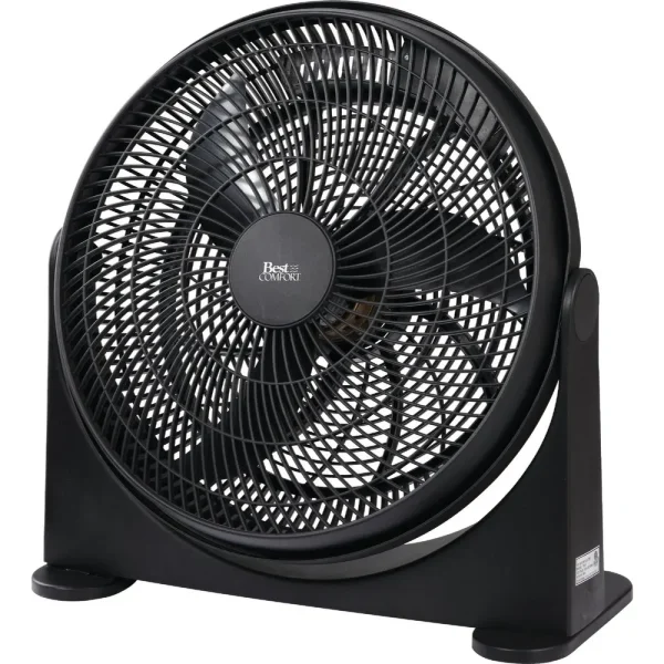 Best Comfort Black 3 Speed Portable Floor Fan, 16 in