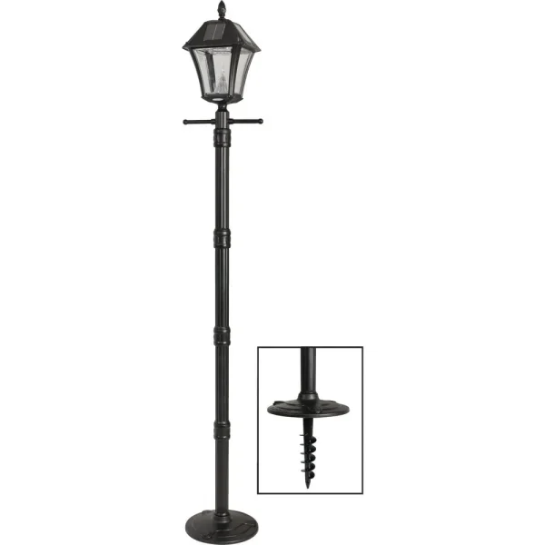 Gama Sonic Baytown II Solar Dusk-To-Dawn LED Post Light Fixture With Anchor