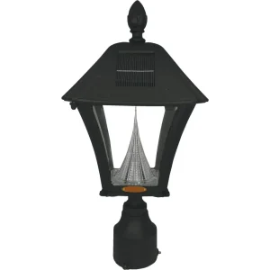 Gama Sonic Baytown II Solar Dusk-To-Dawn LED Post Light Fixture
