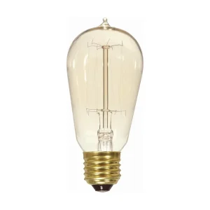 Satco 40 Watt ST19 Incandescent Vintage Edison Style Light Bulb